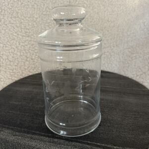 Vintage Princess House Heritage Apothecary 8” Canister W/ Lid Etched Crystal Jar